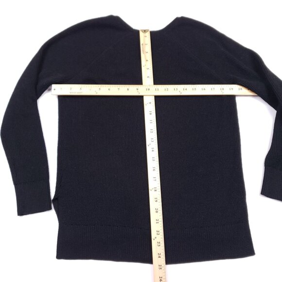 Athleta Womens Black V-Neck Sweater Long Sleeve SP Merino Wool Blend - Picture 7 of 11